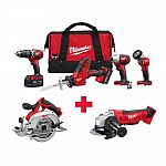 Power Tool Sale: Milwaukee M18 18-Volt Li-ion Cordless Combo Kit (6-Tool + 2 Battery) $399 and more