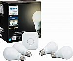 Philips Hue White A19 LED Starter Kit Bridge w/ 4 Hue Bulbs $60 (early access for Best Buy Elite)