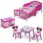 Disney Minnie Mouse Toddler Bed + BONUS Table & Chairs & Fabric Toy Box Set $60 (Save 50%) & more + Free Shipping