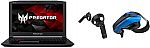 Acer Predator Helios 300 Gaming Laptop (i7 GTX 1060 16GB 256GB VR) + Headset + 2X Controllers $1050
