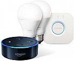 Echo Dot (2nd Generation) + Philips Hue White Starter Kit $79.98