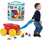 Mega Bloks Basic Building Block Scooping Wagon + Big Building Bag 80 Piece $18.46