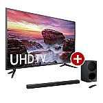Samsung 58" 4K Smart LED TV + Sound Bar with Wireless Subwoofer $699
