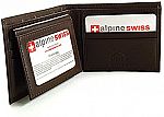 Alpine Swiss Men's Leather Bifold Wallet Removable Flip Up ID Window $5.99