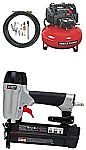 PORTER-CABLE UMC Pancake Compressor + 13-Pc Accessory Kit + 2-Inch 18GA Brad Nailer Kit $110