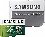 128GB Samsung EVO Select Class 10 UHS-I U3 MicroSD Memory Card $37