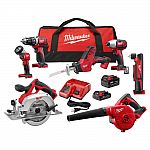 Home Depot - Power Tools Sale: Milwaukee M18 18-Volt Lithium-Ion Cordless Combo Kit (7-Tool) $399 and more
