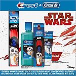 Disney's Star Wars Oral-B Kids Electric Toothbrush w/ timer + 4.2-oz Crest Toothpaste + 500 mL Anticavity Mouthwash HoliDay Pack $5 (Was $13)