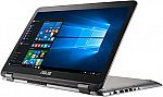 Asus VivoBook Flip 15.6" Convertible Laptop, HD Touchscreen (i3-6100U 128GB SSD 4GB DDR4 Win10-H) $350