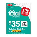 Total Wireless $35 plan with 6GB data $32.38