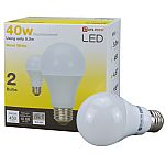 2-Pk Utilitech 40W Equivalent Warm White A19 LED Light Bulbs $0.50