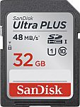 SanDisk Ultra PLUS 32GB SDHC UHS-I Memory Card $5