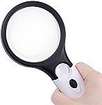 Free Handheld Magnifying Glass with Light 3X