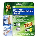 Duck Brand Heavy-Duty Self Adhesive Weatherstrip Seal for Large Gap (3/8" x 1/4" x 17-Feet, 2 Seals) $4.84