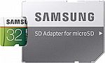 Samsung 32GB 95MB/s MicroSD EVO Select Memory Card with Adapter $7