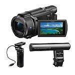 Sony FDR-AX53 16.6MP 4K Ultra HD Camcorder W/Sony Zoom Mic & Sony Shooting Grip $916