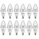 12-Pk 60-Watt Equivalent B11 Dimmable Clear Blunt Tip LED Light Bulbs $9 and more