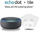 Echo Dot (3rd Gen) + 4 Tile Mate $60