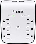 Belkin SurgePlus 6-Outlet Wall Mount Surge Protector with Dual USB Charging Ports (2.1 AMP / 10 Watt), BSV602tt $12