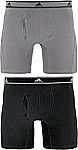 2 Pack adidas Men's Relaxed Performance Stretch Cotton Boxer Brief Underwear $10