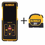 DEWALT - 165 ft. Laser Distance Measurer w/ Color Screen & Bonus 25 ft. x 1-1/8 in. Tape Measure $59 (50% Off) + Free Shipping