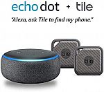Echo Dot (3rd Gen) - Charcoal with Tile Sport (Graphite) - 2 Pack $34.99 and more