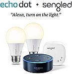 Echo Dot (2nd Gen) + Element by Sengled 2 Bulb Kit $30