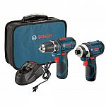 Bosch 12V Max Li-Ion 2-Tool Combo Kit CLPK22120 $84 (org $200)