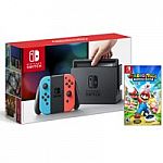Nintendo Switch 32GB Console - Neon Red/Neon Blue Joy-Con with Mario + Rabbids Kingdom Battle $299