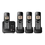 Panasonic 4-Handset DECT 6.0 Phone w/ Answering Machine $40