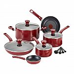 14-Piece T-Fal Excite Red Cookware Set w/ Lids $34.71, 12-Piece T-Fal Opticook Aluminum Non-Stick Cookware Set $39.88 and more