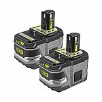 Ryobi 18-Volt ONE+ Lithium-Ion LITHIUM+ HP 9.0 Ah High Capacity Battery 1-Pack $79, 2-Pack $149, 4-Pack $259