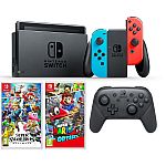 Nintendo Switch w/ Super Smash Bros. Ultimate, Mario Odyssey & Pro Controller $399.95