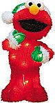 ProductWorks 18-Inch Pre-Lit Sesame Street Elmo in Green Santa Hat Christmas Yard Decoration $15 + Free Shipping