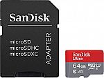 SanDisk 64GB Ultra microSDXC Memory Card $10 + Free Shipping