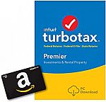 Free $10 Amazon Gift Card with 2018 TurboTax (PC Download): Deluxe $30, Premier & State $55 