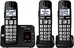 Panasonic KX-TGE433B Cordless Phone with Answering Machine- 3 Handsets $47 (Org $90)