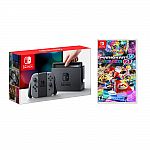 Nintendo Switch Console with Gray Joy-Con + Mario Kart 8 Deluxe $335