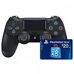 Sony DualShock 4 Wireless Controller with Sony Playstation Store $20 Gift Card $59