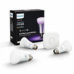 Philips Hue 2nd Gen Starter Kit White and Color Changing Starter Pack $85 (Manufacturer Refurbished), Philips Hue White and Color Ambiance A19 60W Equivalent Smart Bulb Starter Kit $136