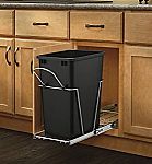 Rev-A-Shelf Single 35 Qt. Pull-Out Waste Container with Rear Basket $21