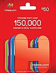 $50 Hotels.com Gift Card $42.50 and more