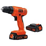BLACK+DECKER 20-Volt MAX Lithium Ion Cordless Drill with 2 Batteries $40 (Save $20)