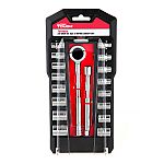 Hyper Tough 18-Piece, 3/8-Inch Drive SAE and Metric Socket Set $5