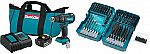 Makita XFD061 18V LXT Lithium-Ion Compact Brushless Cordless 1/2" Driver Drill Kit (3.0Ah) with T-01725 Contractor-Grade Bit Set, 70-Pc. $136
