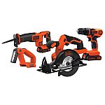BLACK+DECKER 4-Tool 20-Volt Lithium Ion Cordless Combo Kit $99 (Org $179)