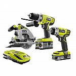 Ryobi 18-Volt ONE+ Lithium-Ion Cordless Combo Kit (3-Tool) $139