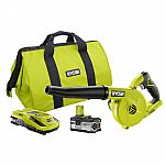 Ryobi 18-Volt ONE+ Lithium-Ion Workshop Blower Kit with 4.0Ah Lithium Plus Battery $56 (First time Google Express User)