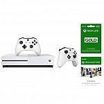 Xbox One S 500GB Bundle with 3-month Xbox Live Card - 3-month Game Pass and Extra Controller $249.99