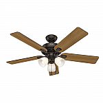 Hunter Pro Desk 52 in. 3-Light Indoor Premier Bronze Ceiling Fan $75 (Org $229) & More